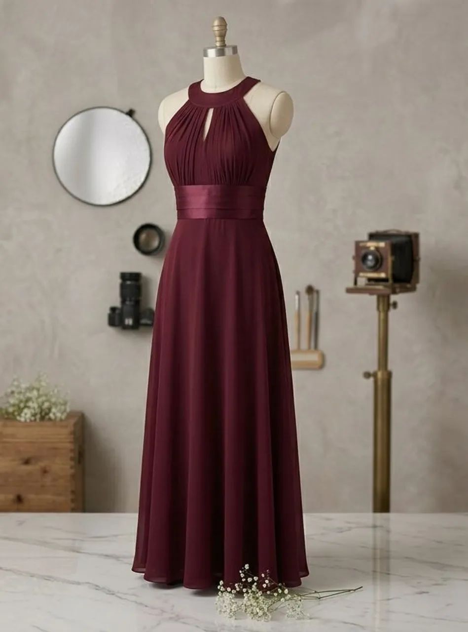 Vestido Longo Cor Marsala