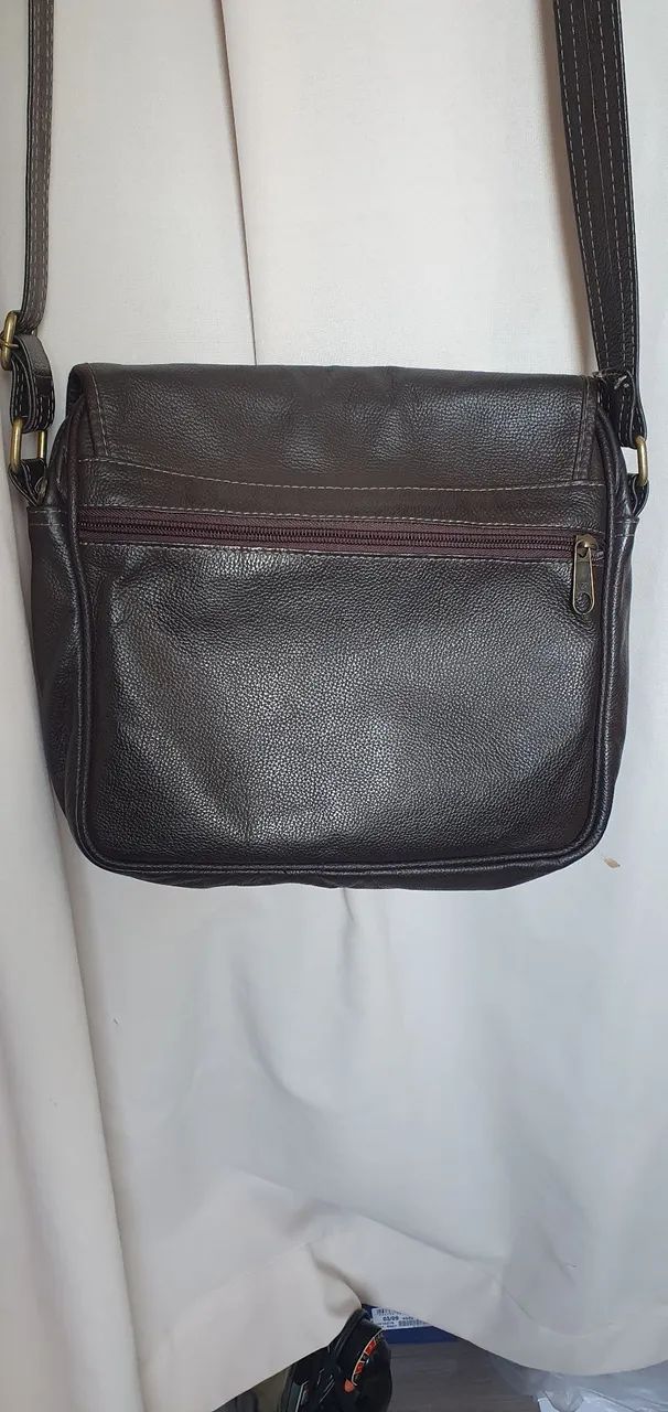 Bolsa transversal couro legítimo masculina  - Foto 5
