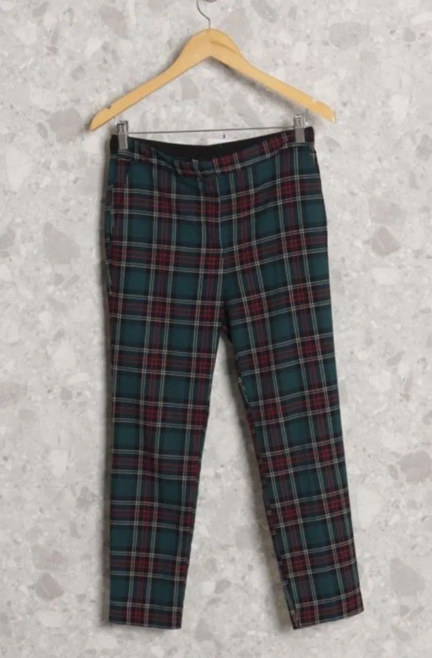 Calça Verde Xadrez ZARA Feminina M