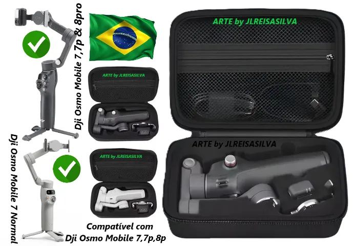 1 Bolsa Case pro Estabilizador de Imagens & Video Dji Osmo Mobile 7&8 (7,7p,8p) Bag Estojo - Foto 6