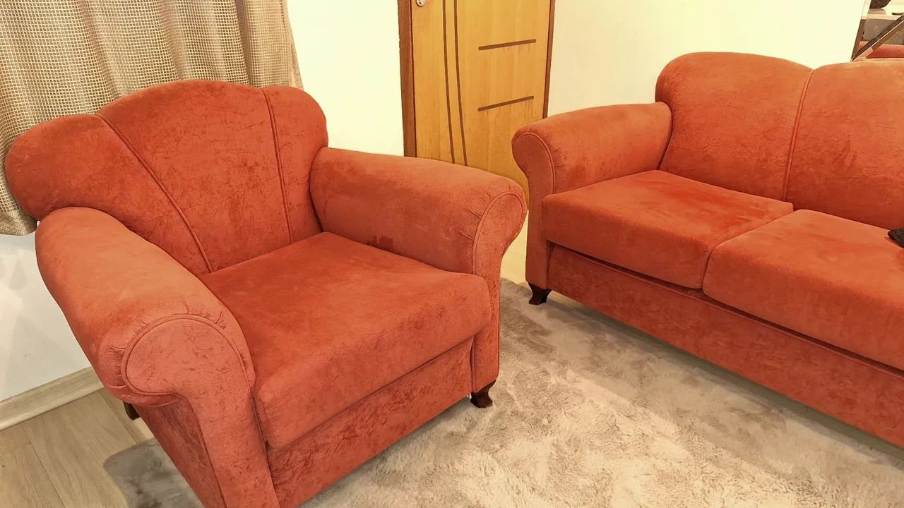 Conjunto Vintage Sofá e Poltrona - Foto 5
