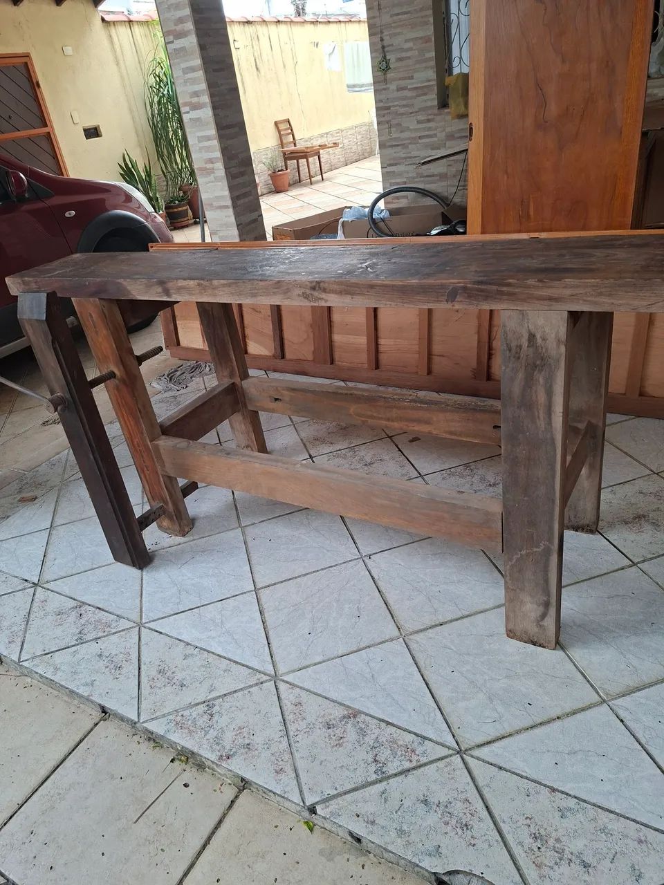 Mini bancada de marceneiro em peroba - Foto 4