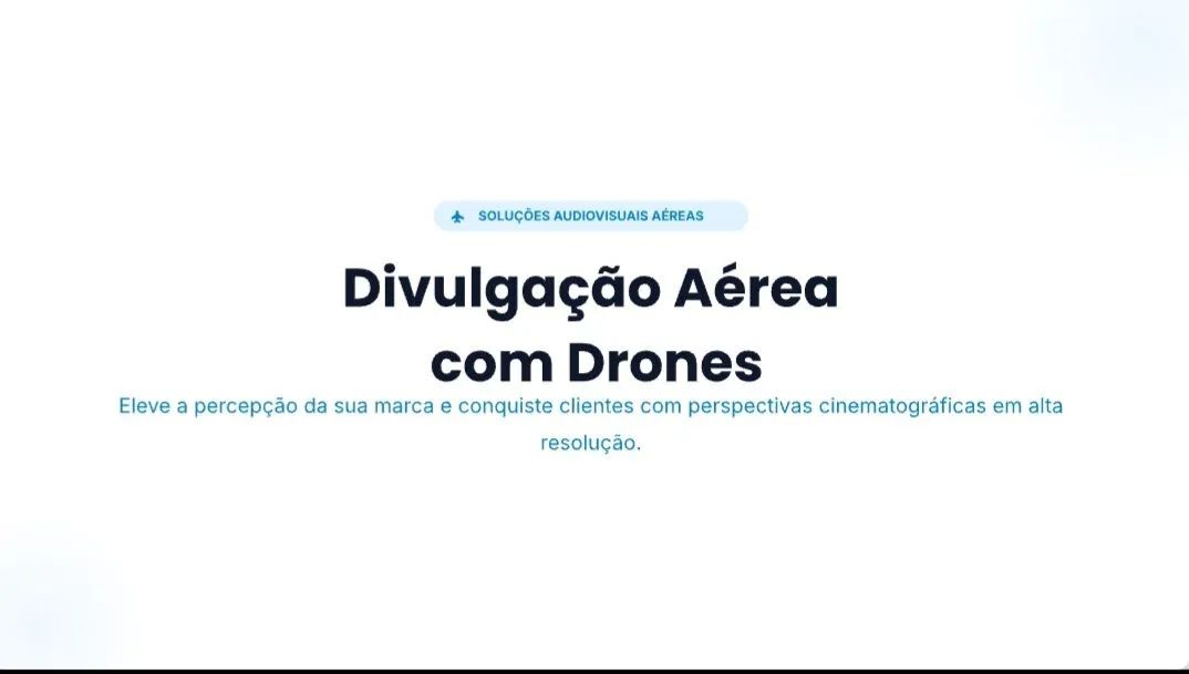 Divulgação  Audiovisual com drone 