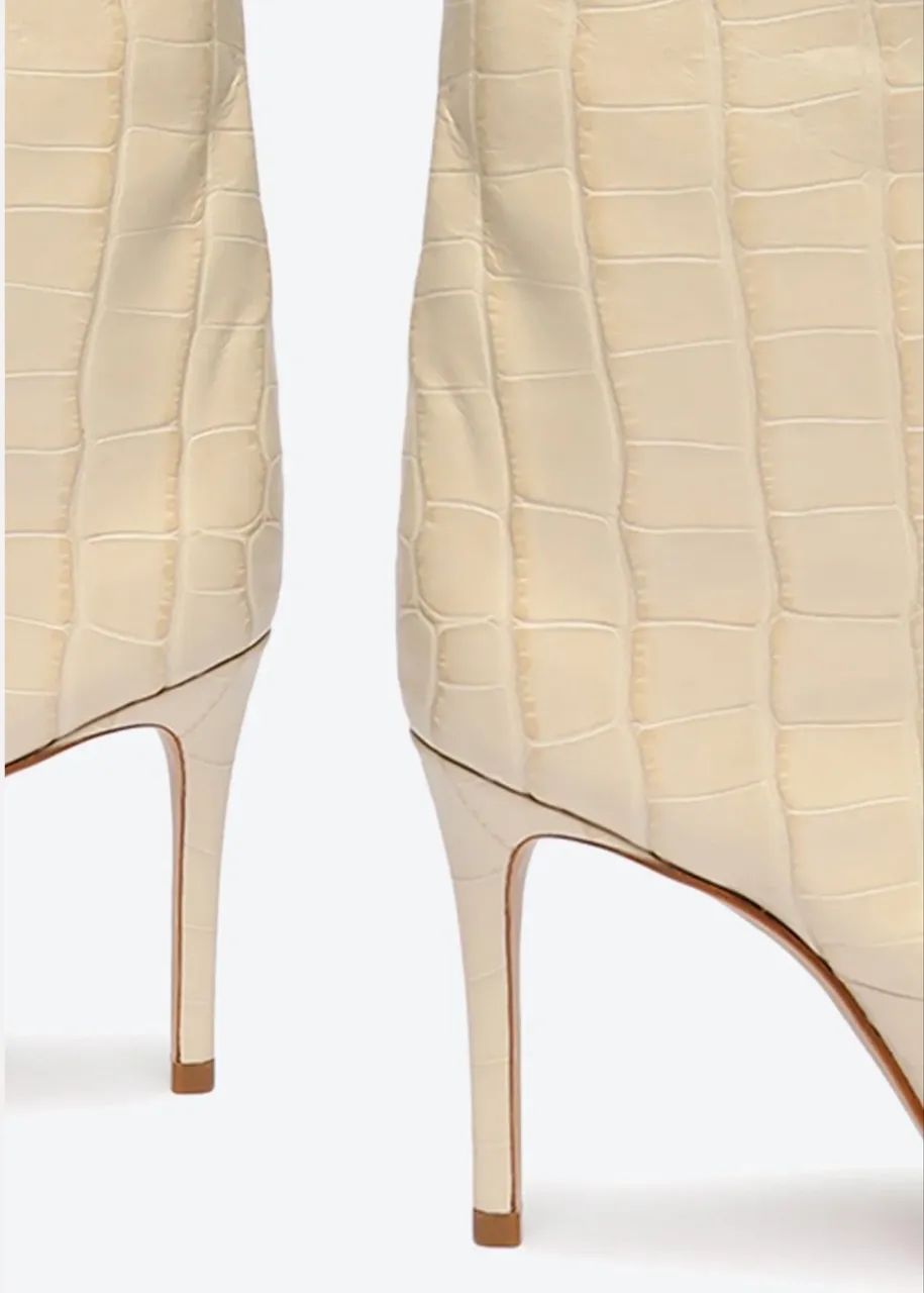 Bota Schutz Cano Longo Couro Creme - Foto 4