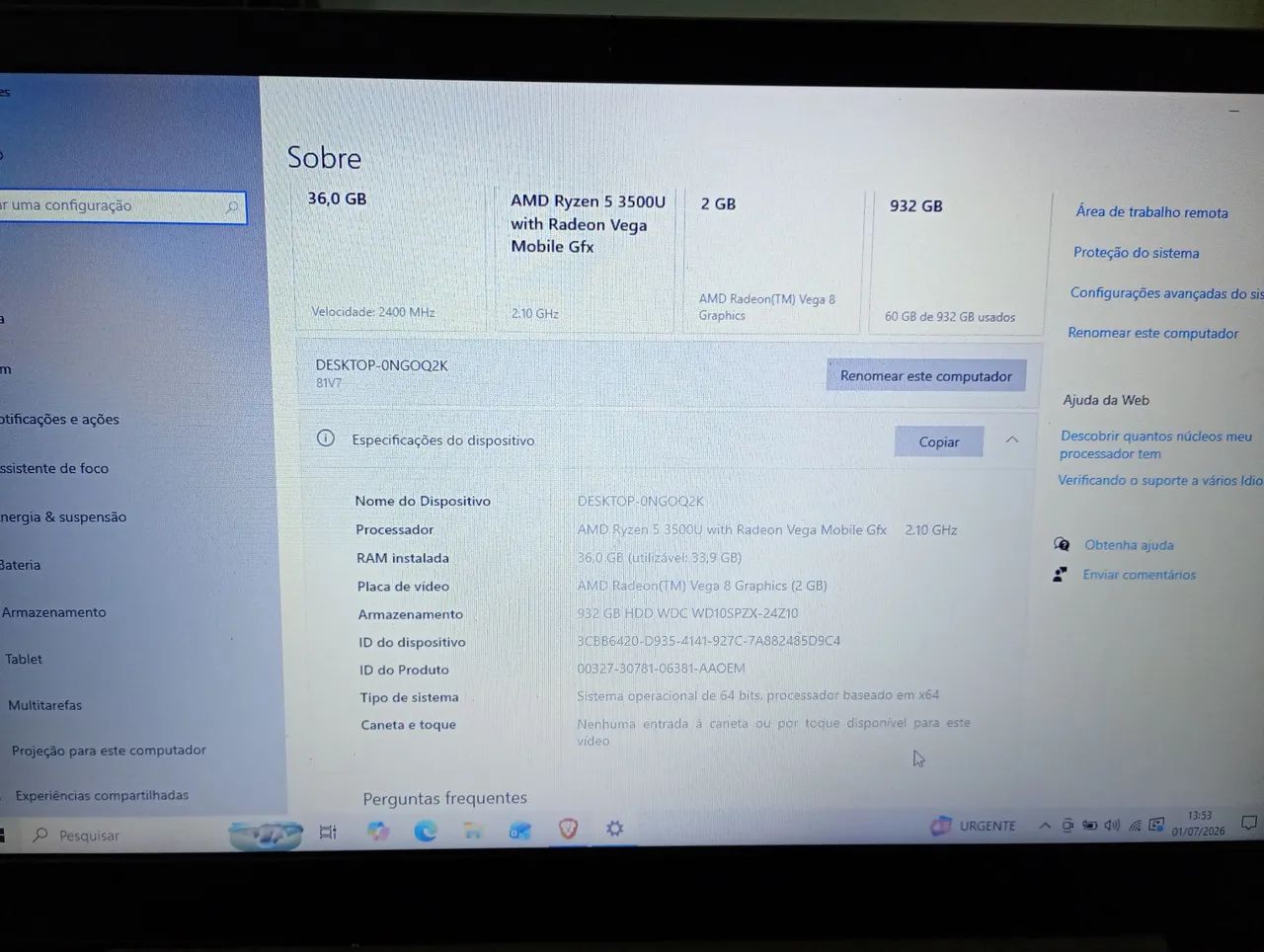 Notebook Lenovo 36 Ram  impecável  - Foto 5