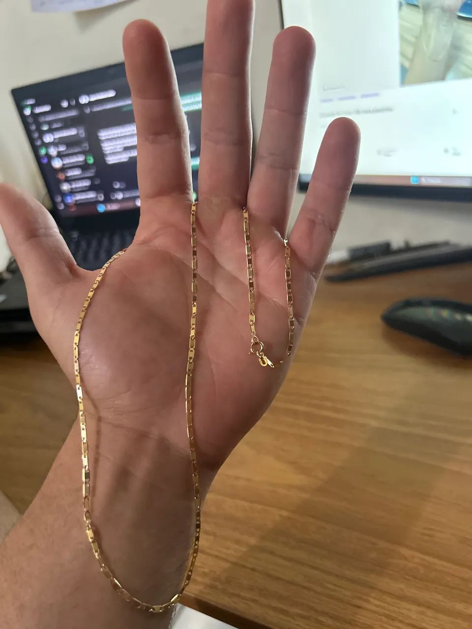Corrente de ouro Piastrine - 18K, 6g  - Foto 2