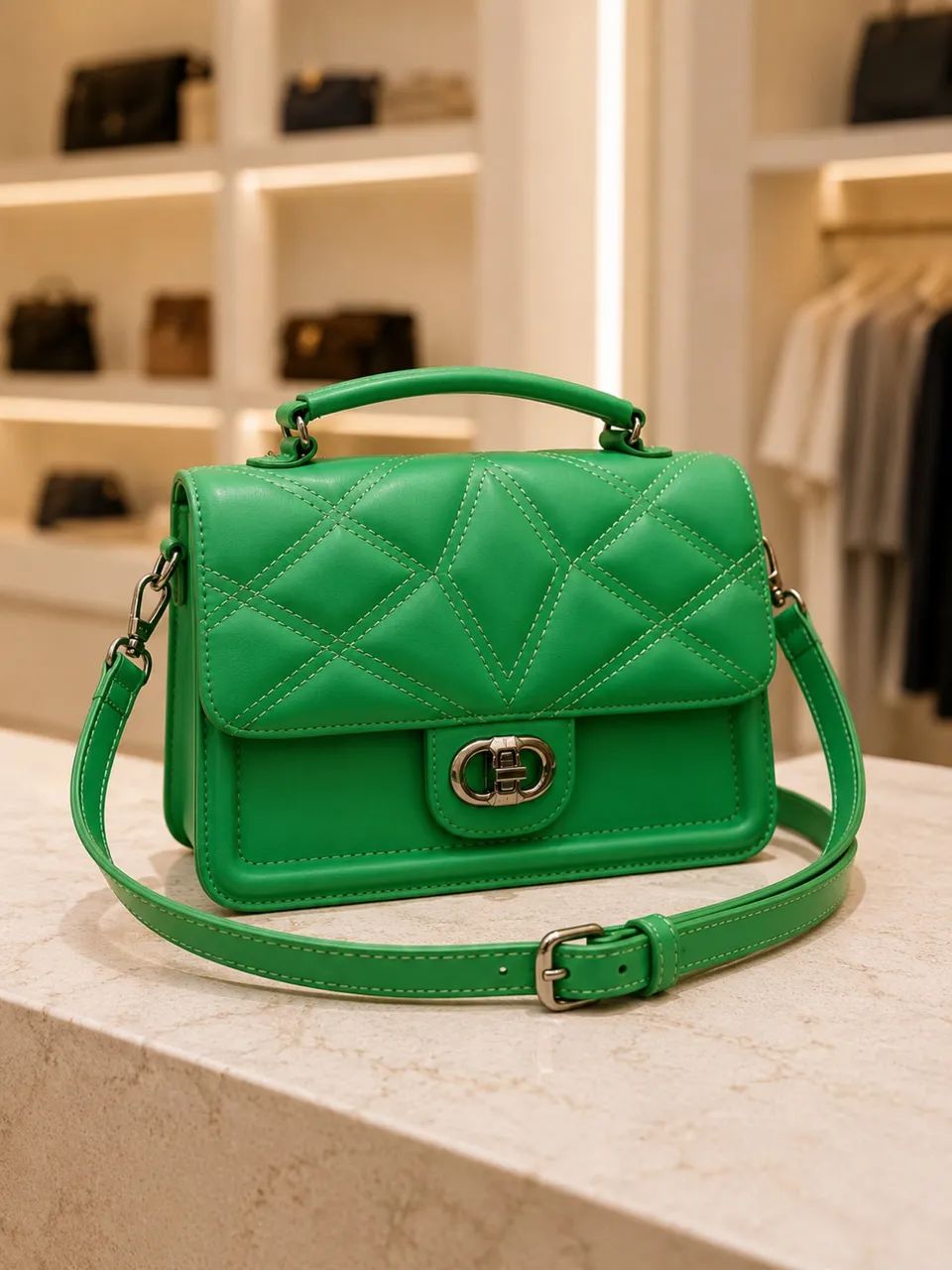 BOLSA VERDE KIWI MODERNA E SOFISTICADA - ESTILO QUE CHAMA ATENÇÃO!