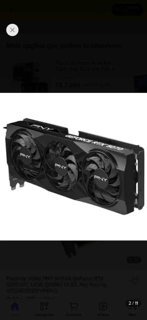 Placa de video RTX5070 12GB - Foto 2