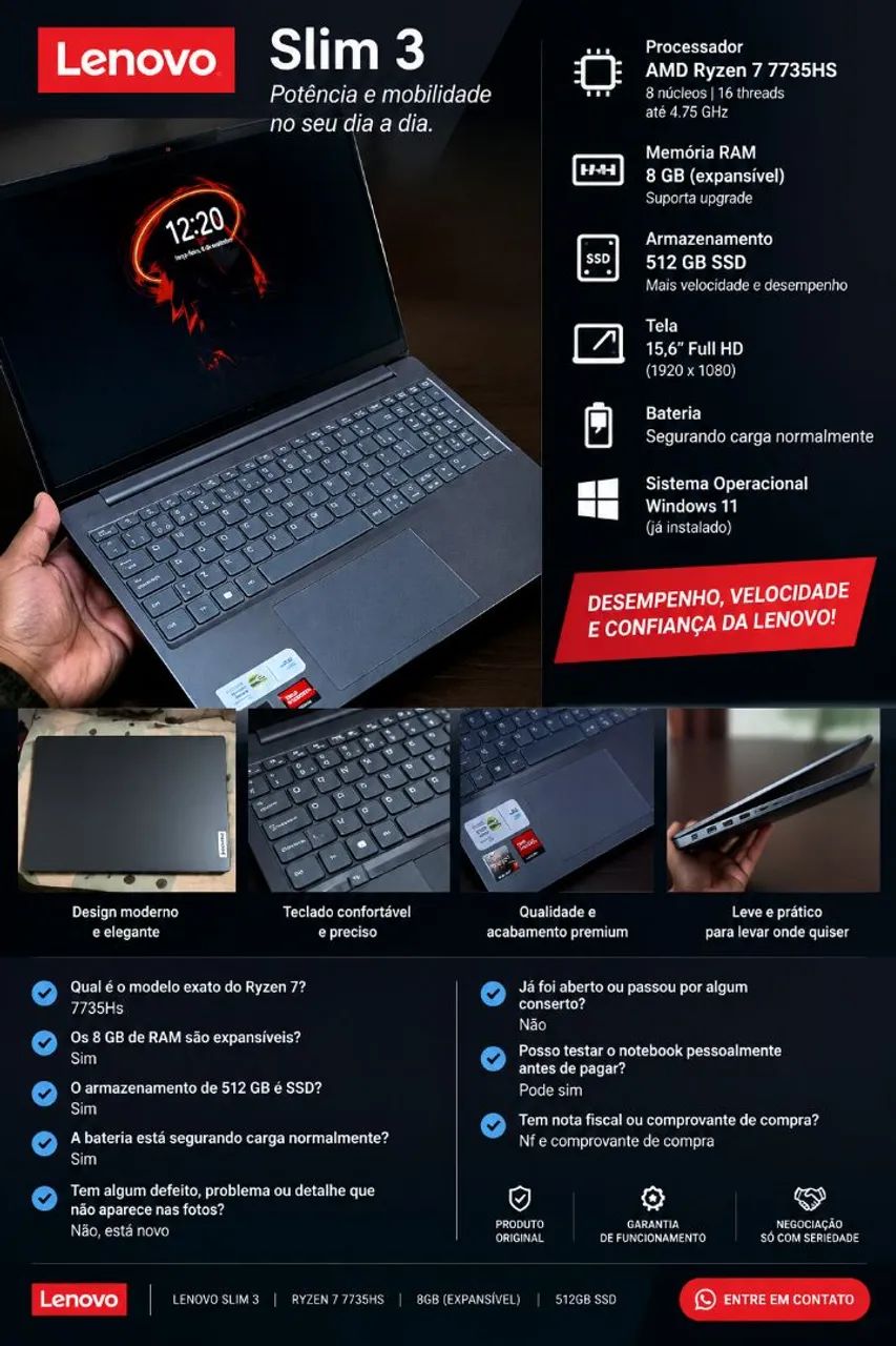 Notebook Lenovo Slim 3