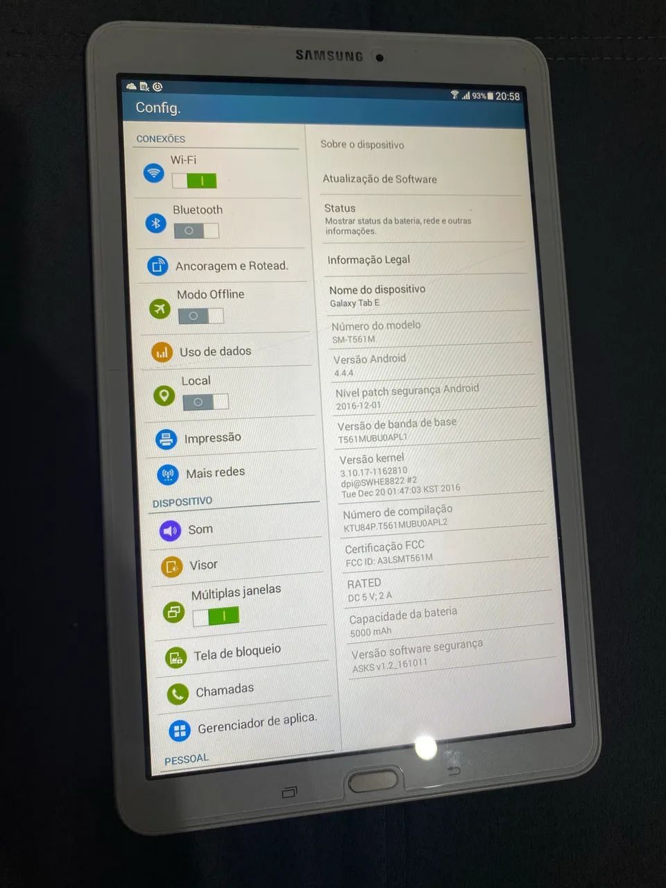 Tablet Samsung galaxy tab E
