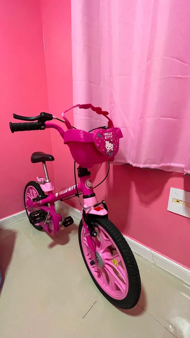 Vendo Bicicleta Aro 16 Hello Kitty Rosa - Foto 2