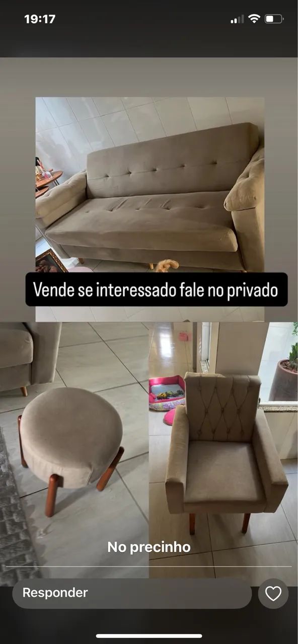 Sofá ,puff, cadeira 