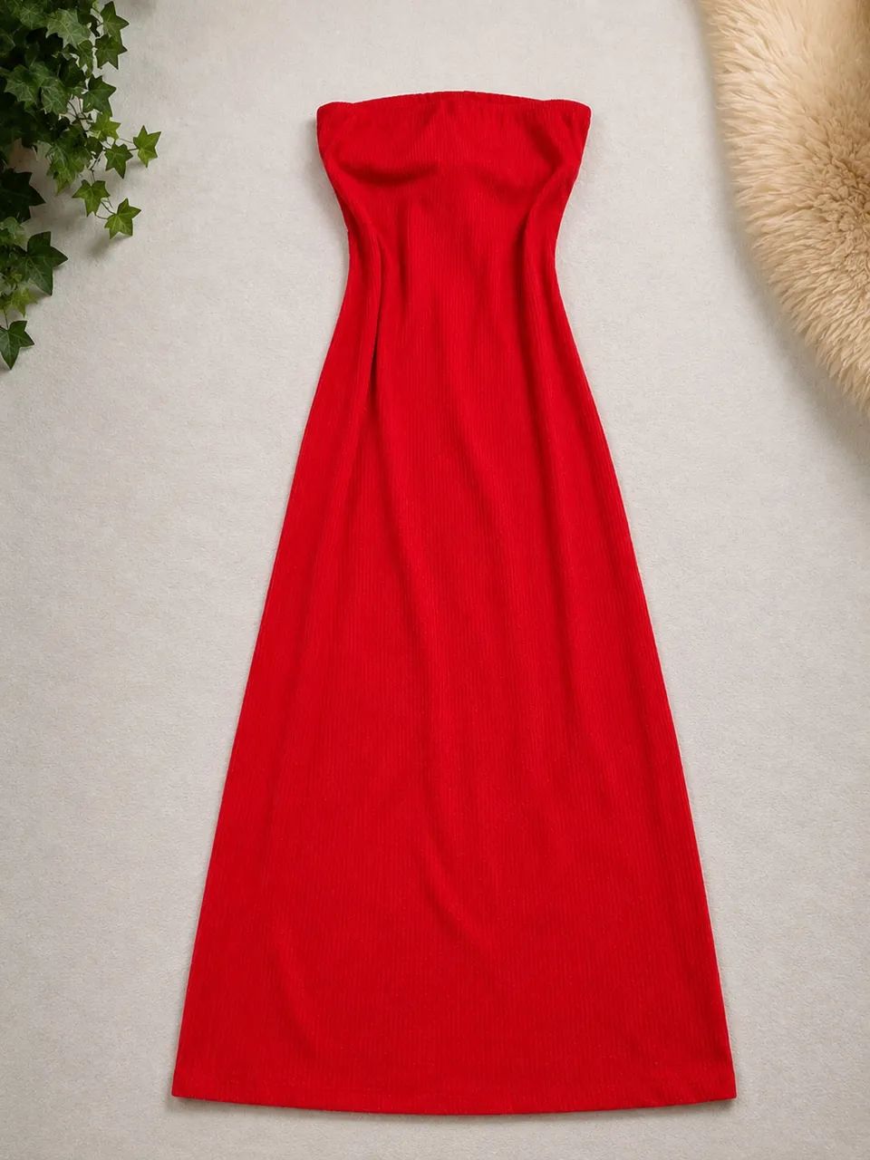 Vestido longo tomara que caia vermelho - Foto 2