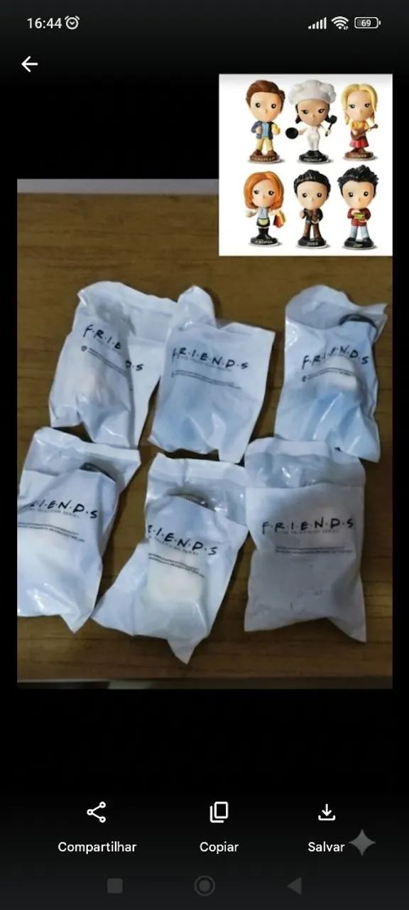 6 Bonecos Friends - Bob's  - Lacrados 