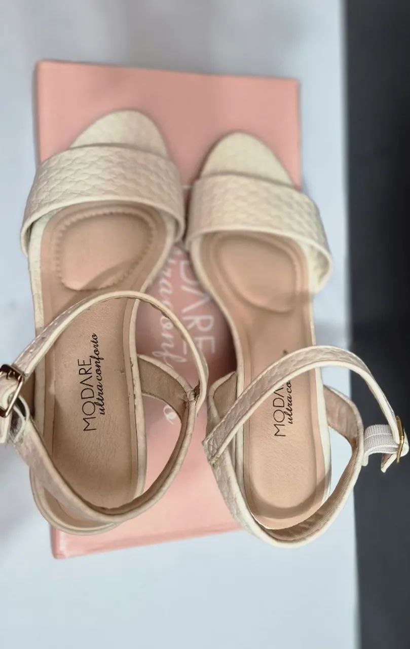 Sandalia Croco Modare Cor Creme  - Foto 3