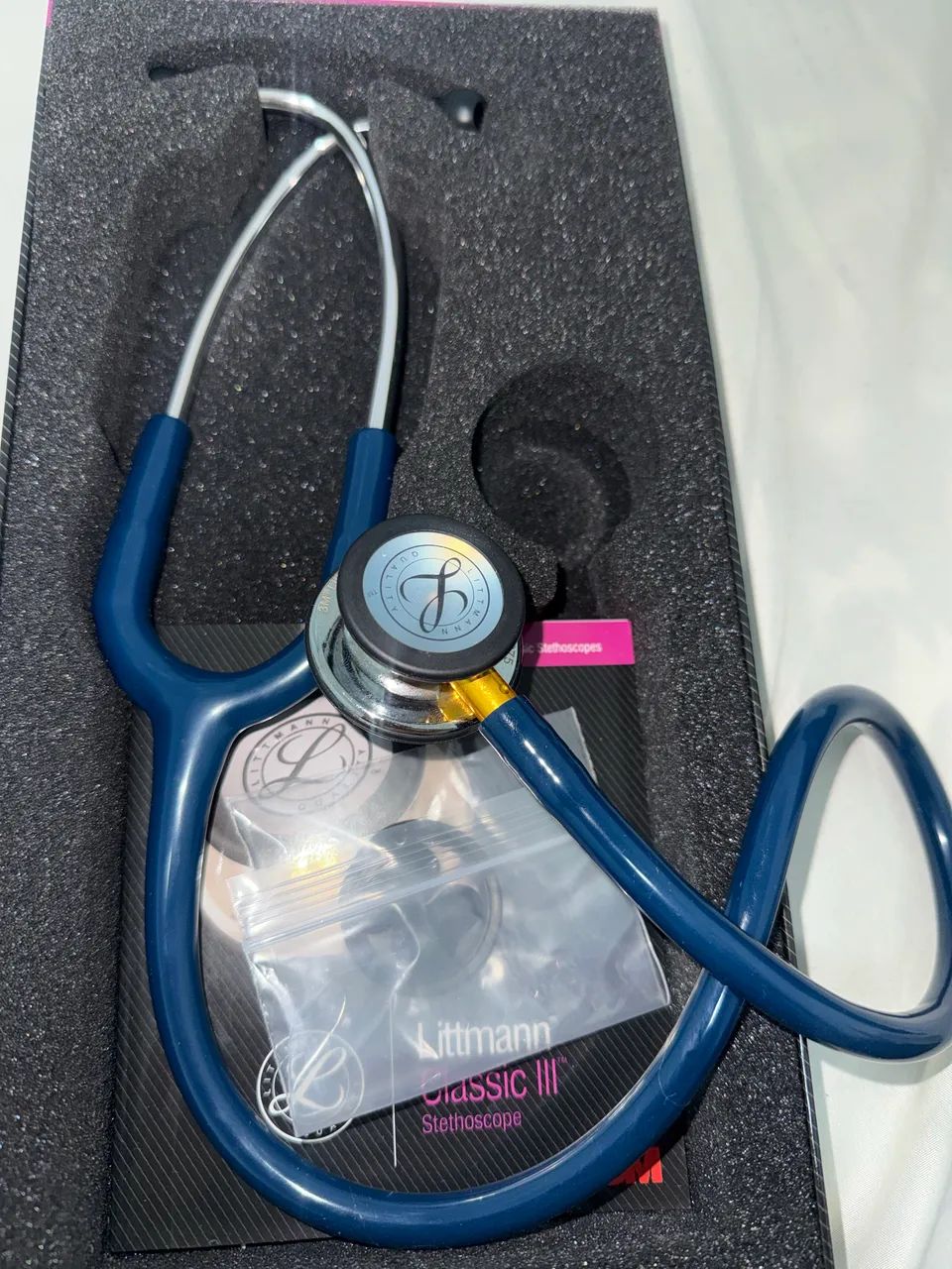 Estetoscópio 3M Littmann Classic III Azul Marinho - Foto 3