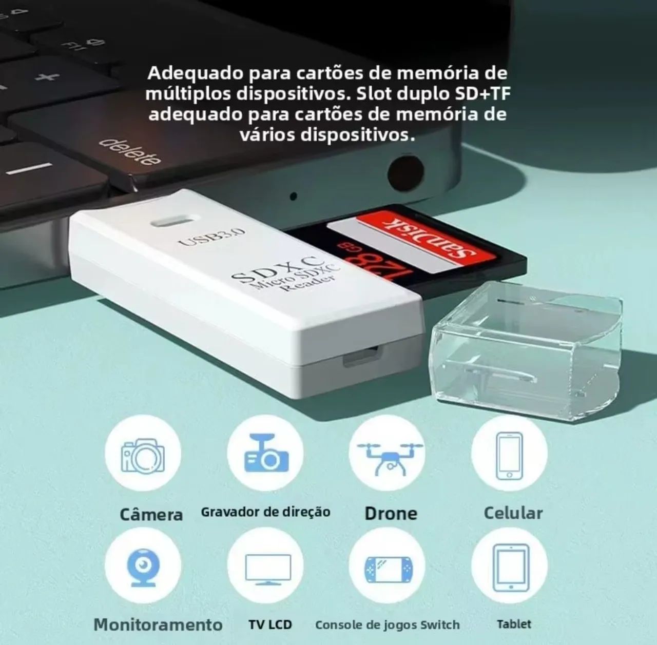Leitor de cartão 2 em 1 USB 3.0 - Foto 4