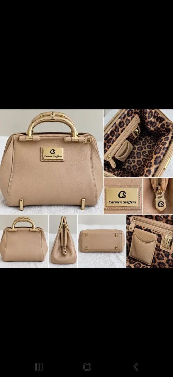 Bolsa Carmen Steffen em couro caramelo - Foto 3