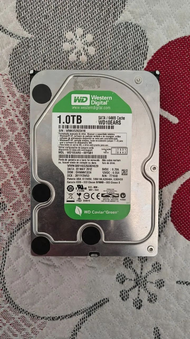 HD SATA WD10EARS 1TB