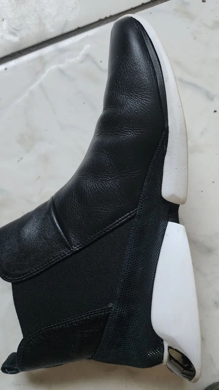 Tênis Boot Luz da Lua Couro legítimo estilo botinha - Foto 4