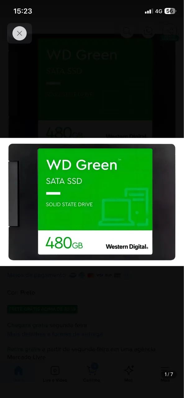 SSD WD GREEN 480 gb          R$230,00 - Foto 2