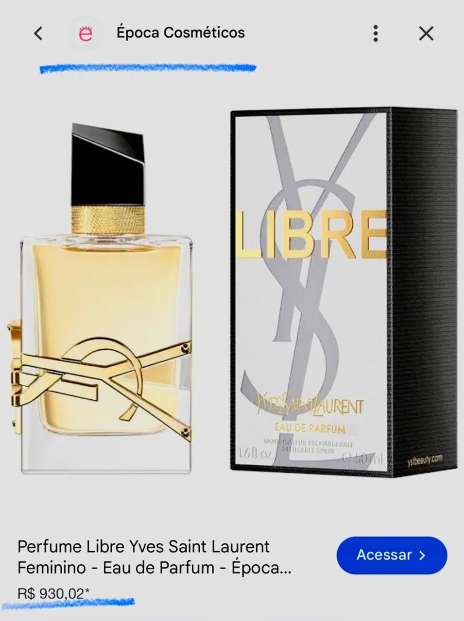 Perfume libre YsL Yves Saint Lourent Eau de Parfum 50ml  - Foto 4