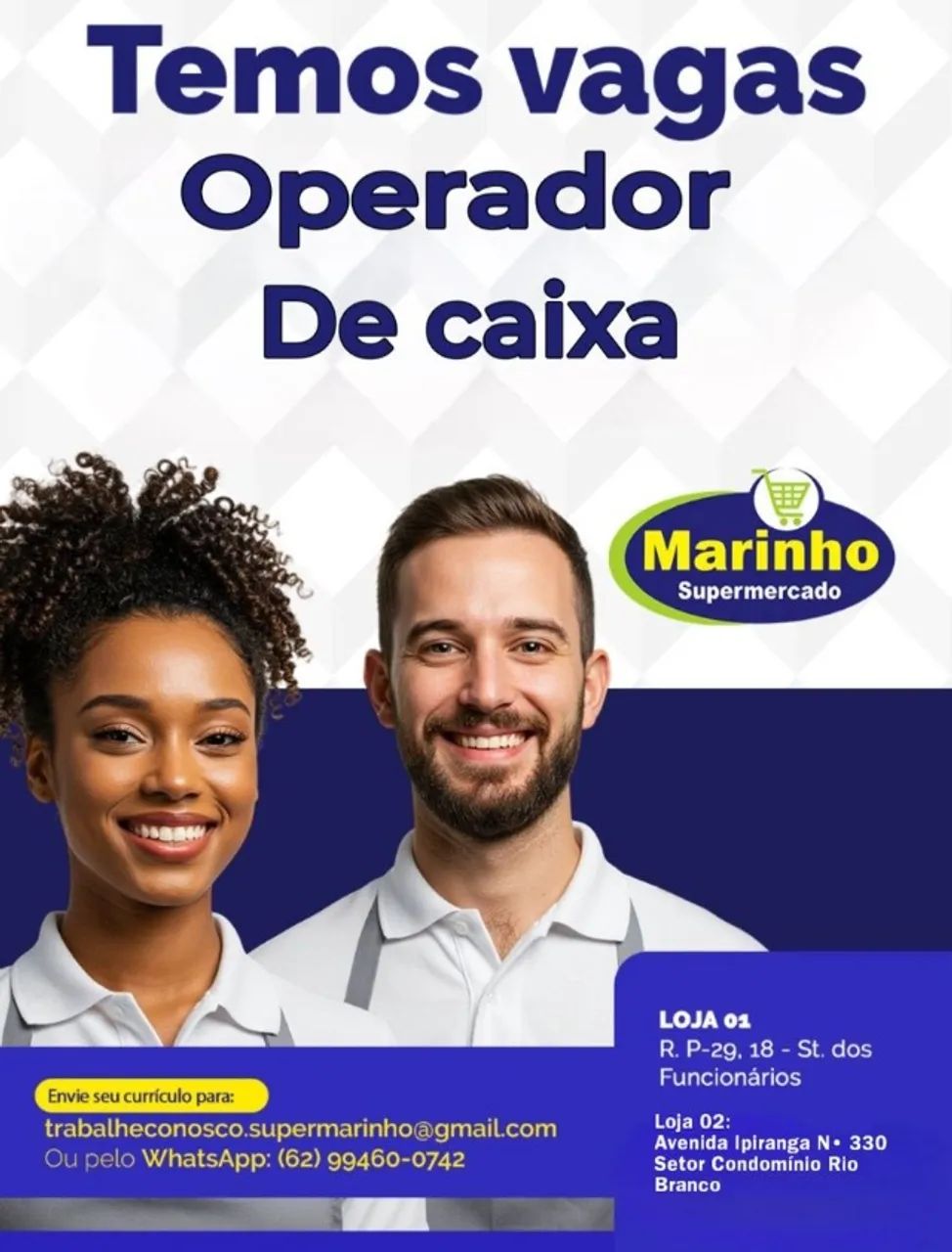CONTRATA-SE OPERADORA DE CAIXA 12X36