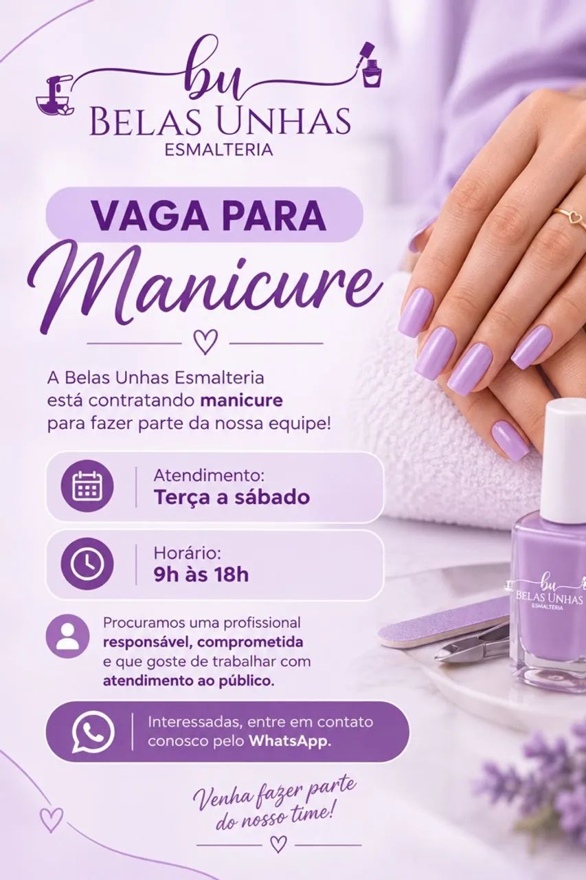 Vaga pra manicure 