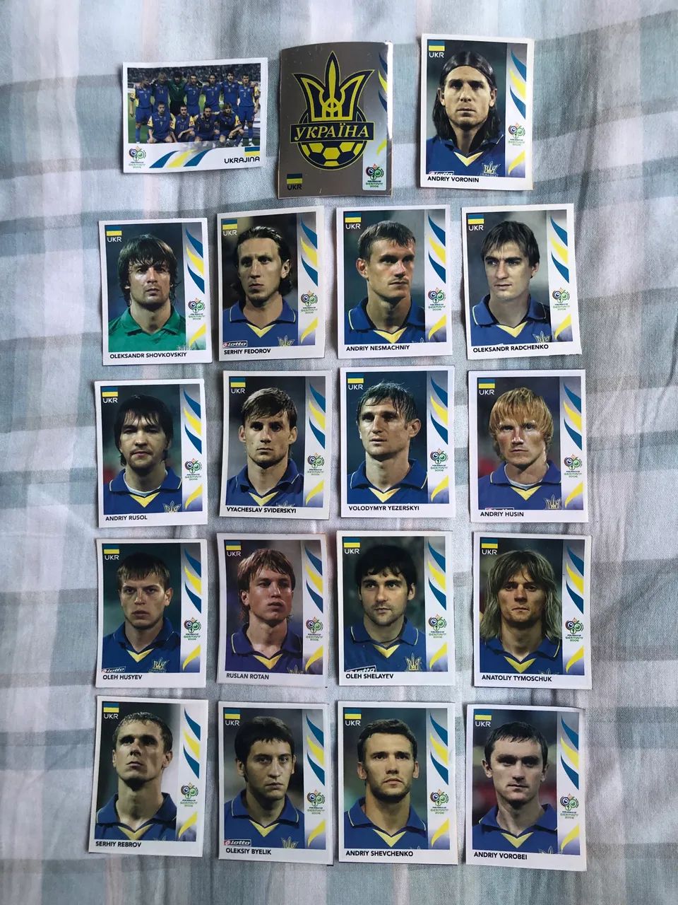 Figurinhas Seleção Ucrânia - Copa 2006 Recortadas 