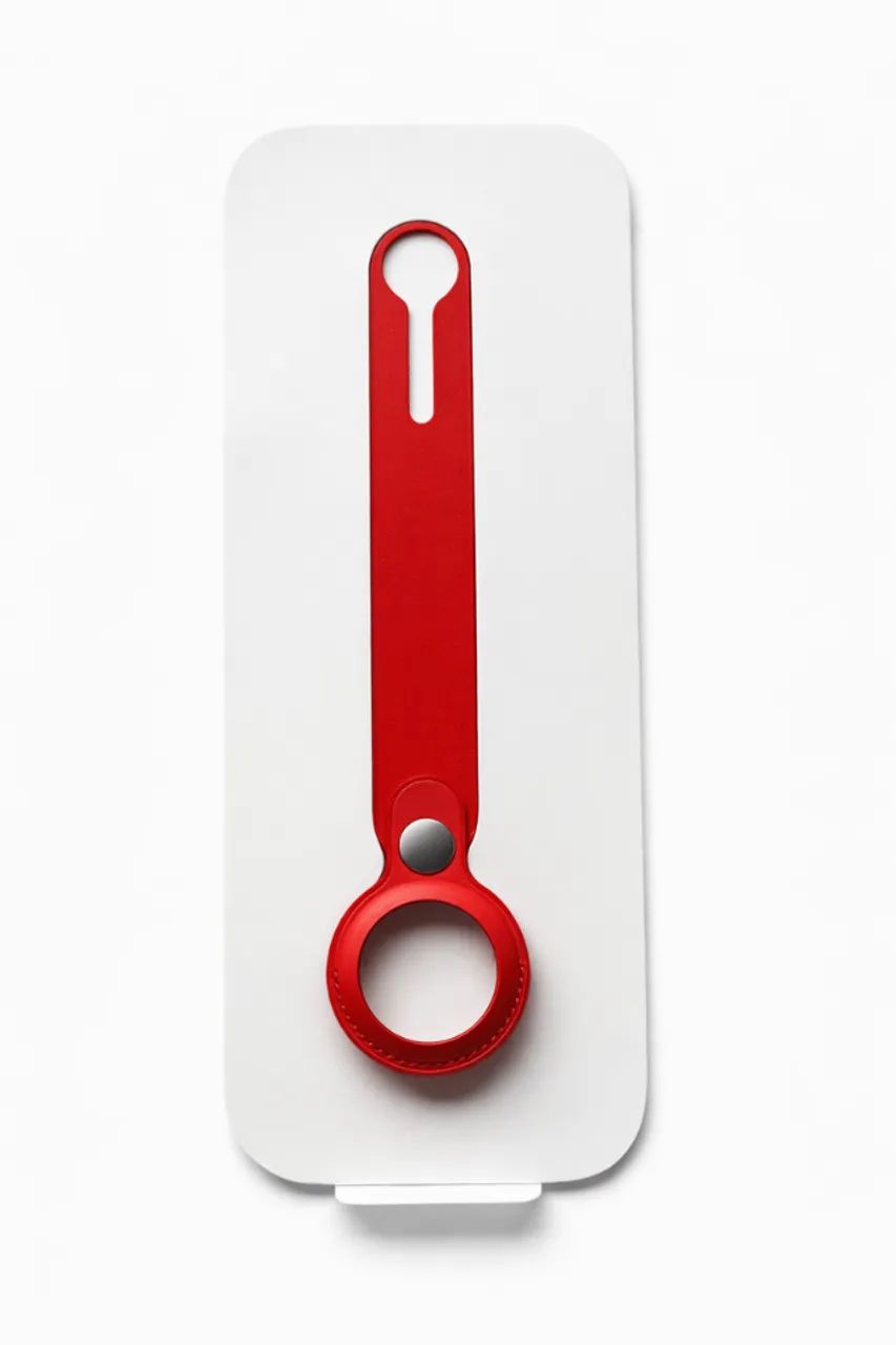 etiqueta apple airtag vermelho couro suporte original