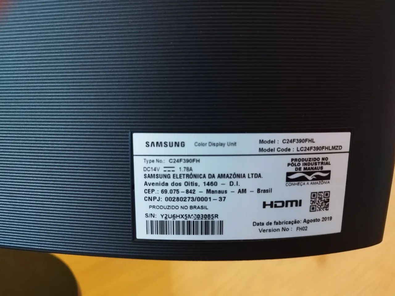 Monitor Curvo Samsung 24" modelo C24F390FHL - Foto 3