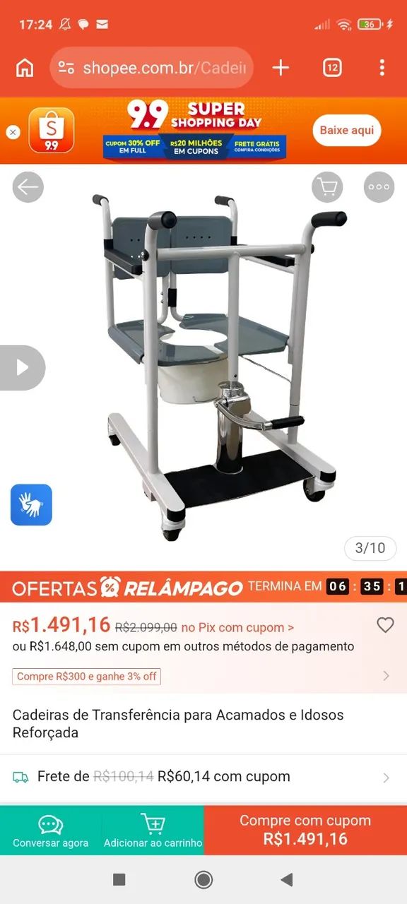 Cadeira de Transferência e Apoio para acamados - Foto 2
