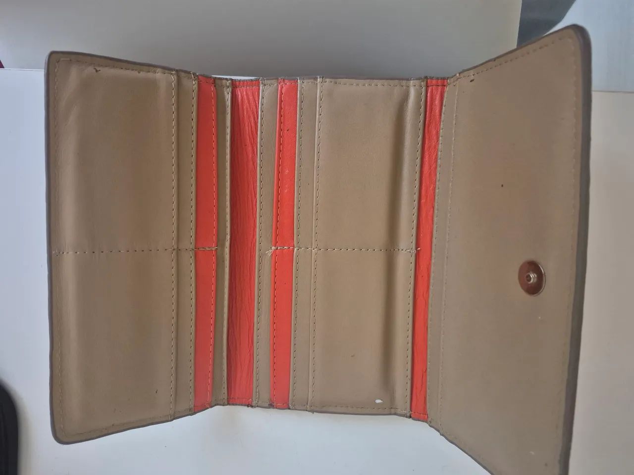 Carteira Schutz Bege Retangular - Foto 2