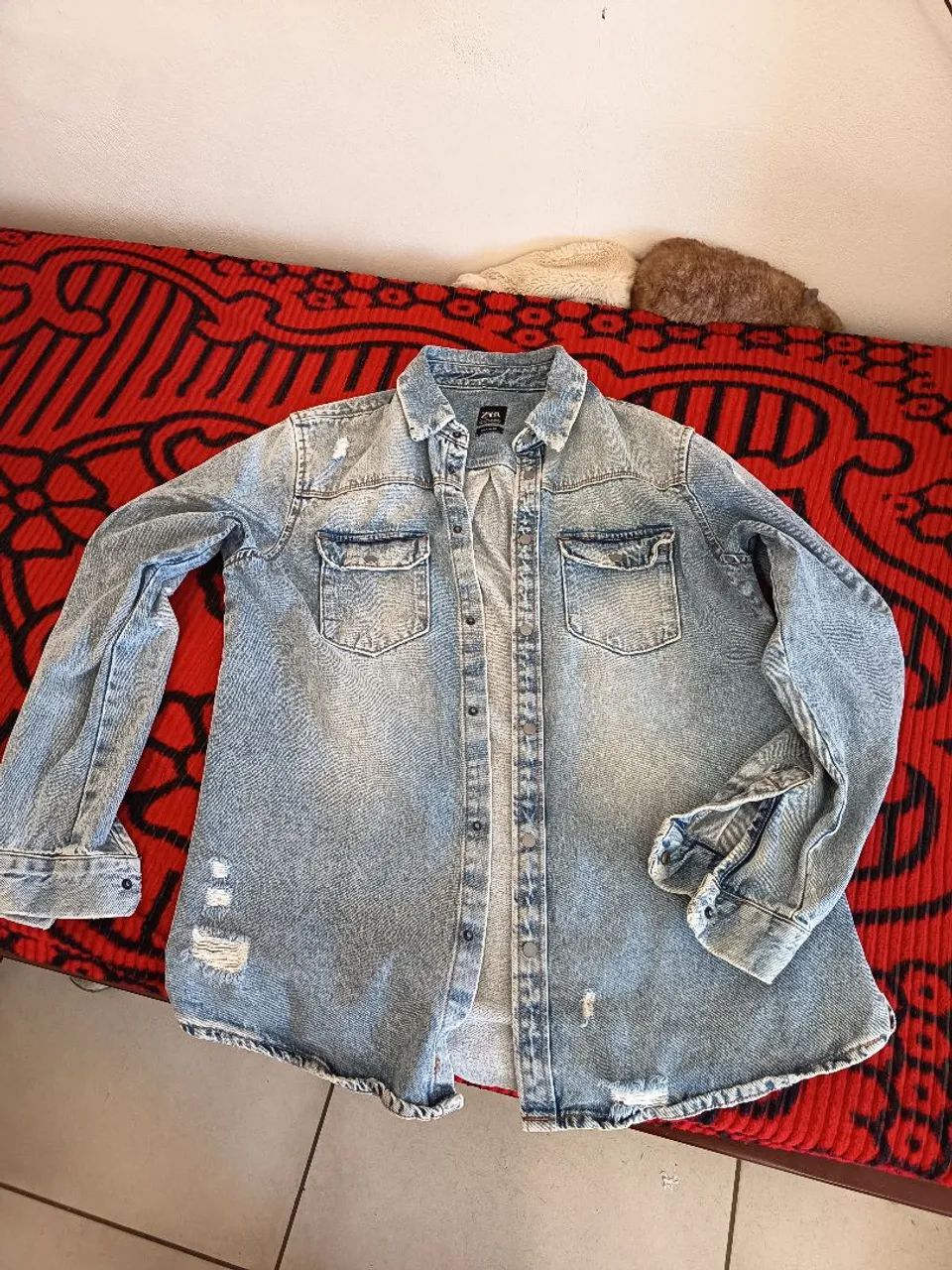 jaqueta jeans relaxed fit zara - Foto 4