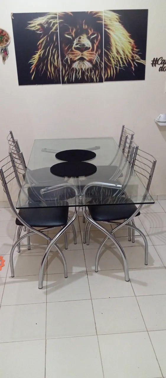Mesa de vidro 6 cadeiras  - Foto 5