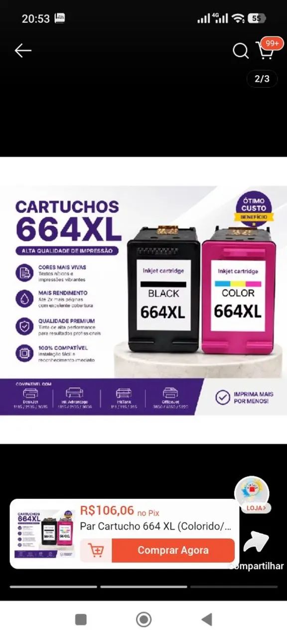 cartucho de impressora hp - Foto 2