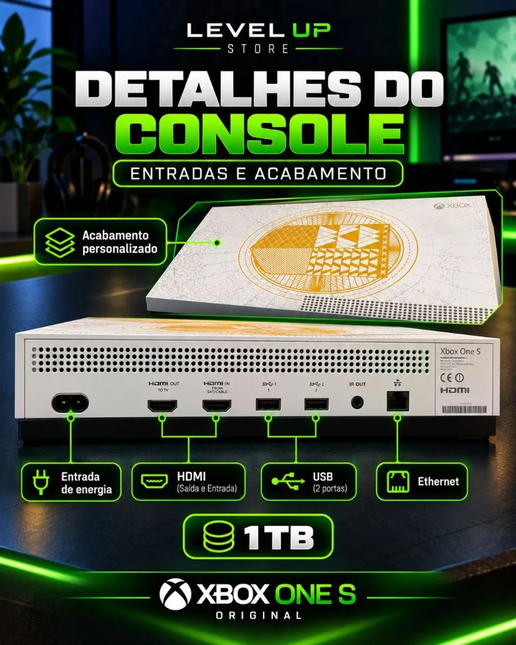 XBOX ONE S 1TB - KIT COMPLETO - Foto 3