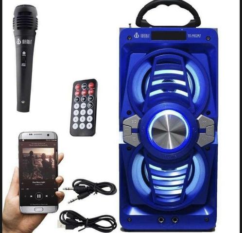 Caixa de som Bluetooth com microfone e controle, e Fm - Foto 3