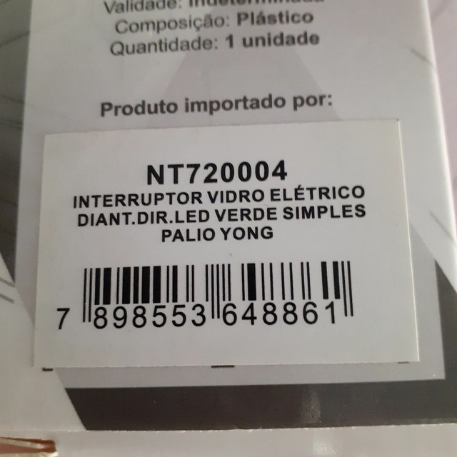 Botão simples do vidro elétrico. Para Pálio  Yong. Novo. - Foto 3