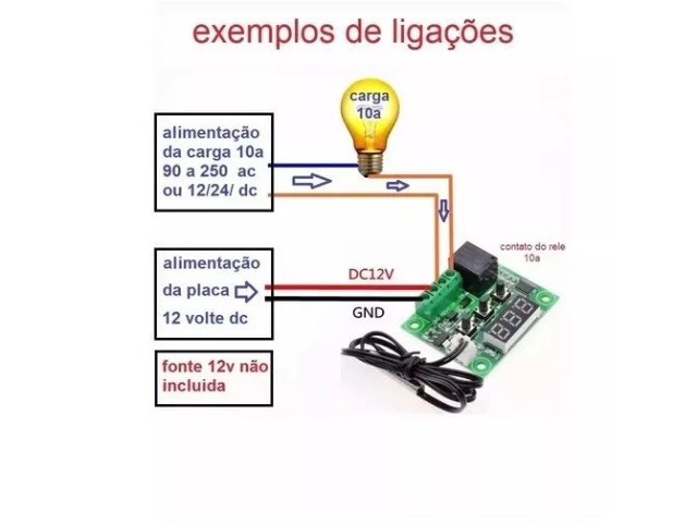 Termostato Digital W1209 Chocadeira Controle De Temperatura Automação COD-AM35