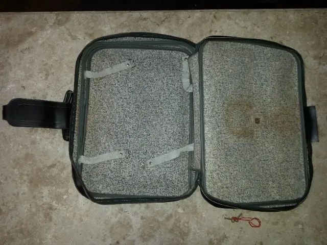 Antiguidade Mala SuitCase Anos 70 Couro Figurino - Foto 5
