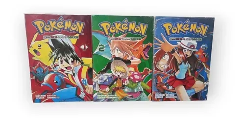 Mangá Pokémon Fire Red & Leaf Green Coleção Em 3 Volumes