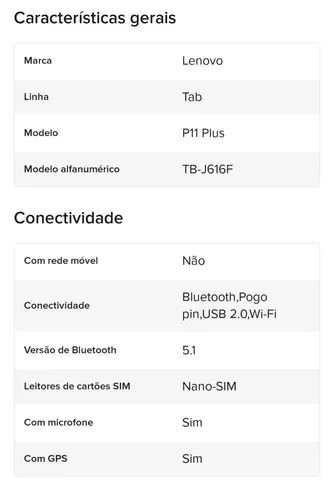 TABLET LENOVO TAB11PLUS 64 gb/4 gb Ram função Notebook  - Foto 3