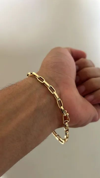 Pulseira maciça 10g de Ouro 18k - 21 centímetros  - Foto 3