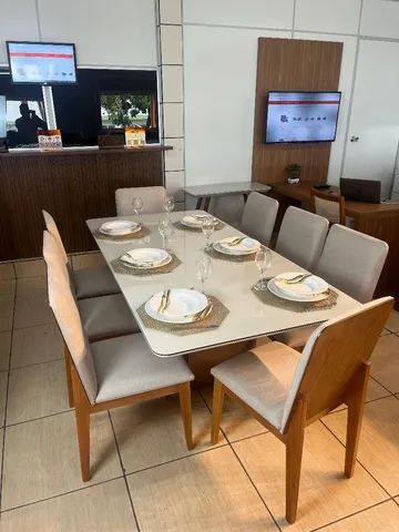 Mesa de Jantar com 8 Cadeiras 2,00x1,00 ( Temos a mesma com 6 Cadeiras) - Foto 2