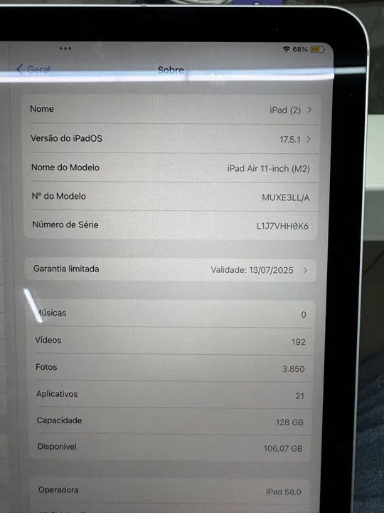 iPad Air 11 (M2, 128GB, Wi-Fi + Celular) - Novo com Garantia Apple - Foto 5