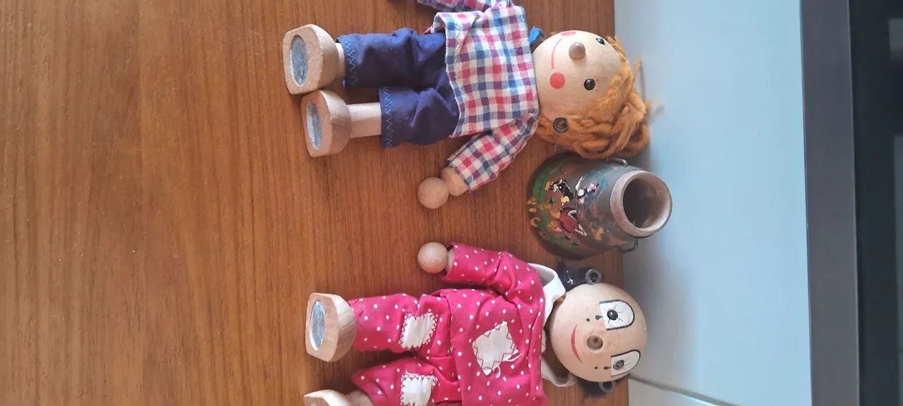 Colecionismo 2 Fantoches Antigos em Madeira  - Foto 4