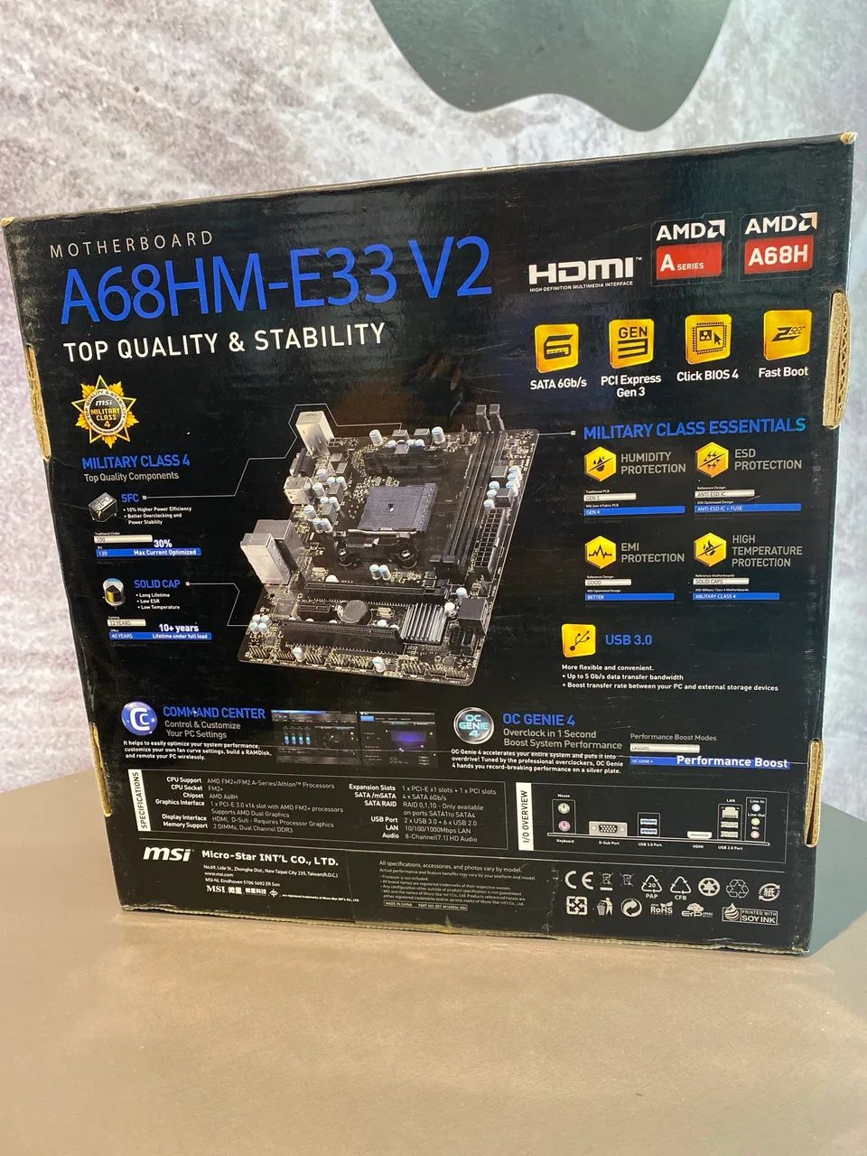 Placa Msi A68hm-e33 V2 Fm2+ - Negro - Foto 3