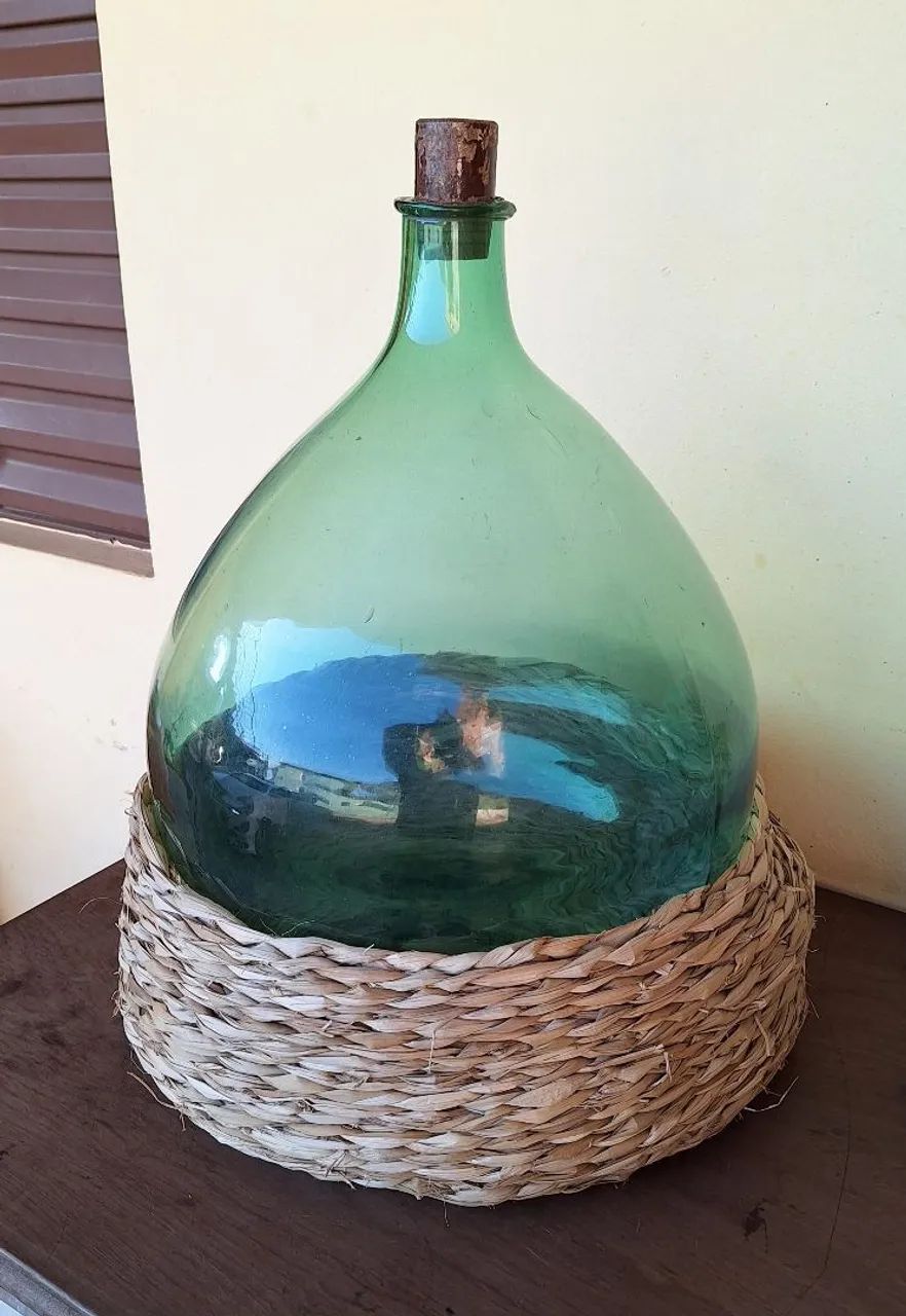 ANTIGO GARRAFÃO ESMOLEIRO NA COR VERDE, ANTIGUIDADE, RELÍQUIA. - Foto 3