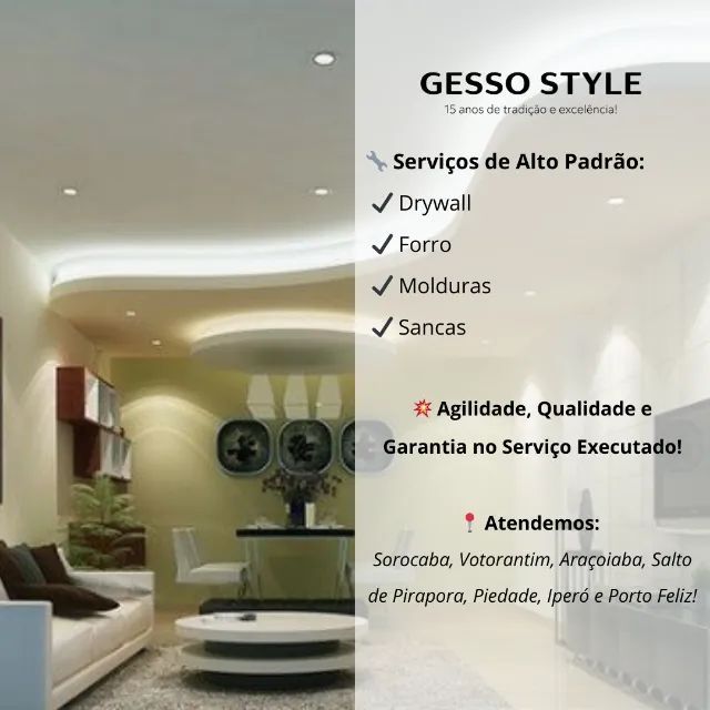 Drywall - Forro - Molduras - Sancas - Foto 2